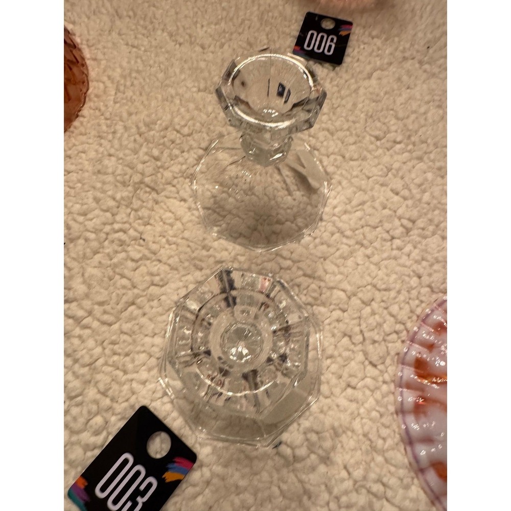 24% Lead crystal glass holders, Made in the USA.
